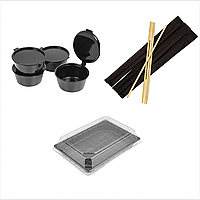 "Комбо 227" упаковка для суши - роллов, палочки для суши, соусники