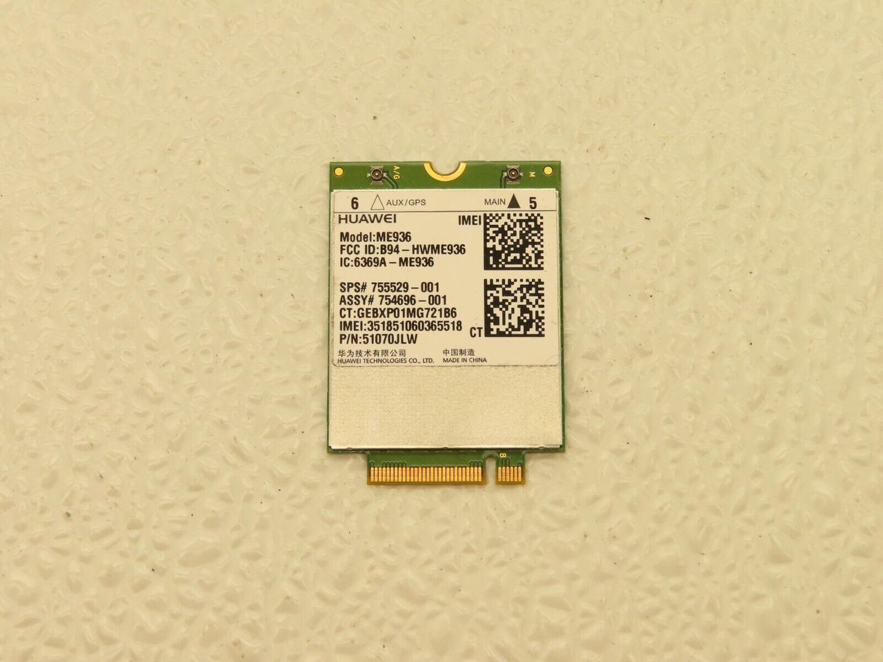 4G модем LTE Huawei ME936 для ноутбука HP Chromebook 11 G3 14 G3 M.2 (755529-001 754696-001 51070JLW) б/в