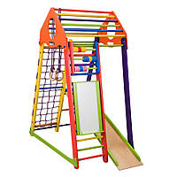 Детский спортивный комплекс SportBaby BambinoWood Color Plus с мольбертом, World-of-Toys