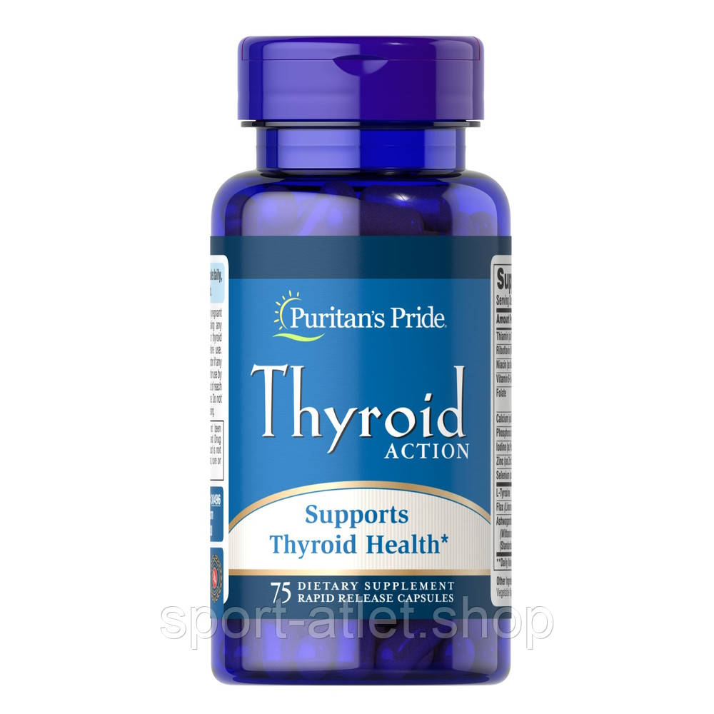 Вітаміни та мінерали Puritan's Pride Thyroid Action, 75 капсул