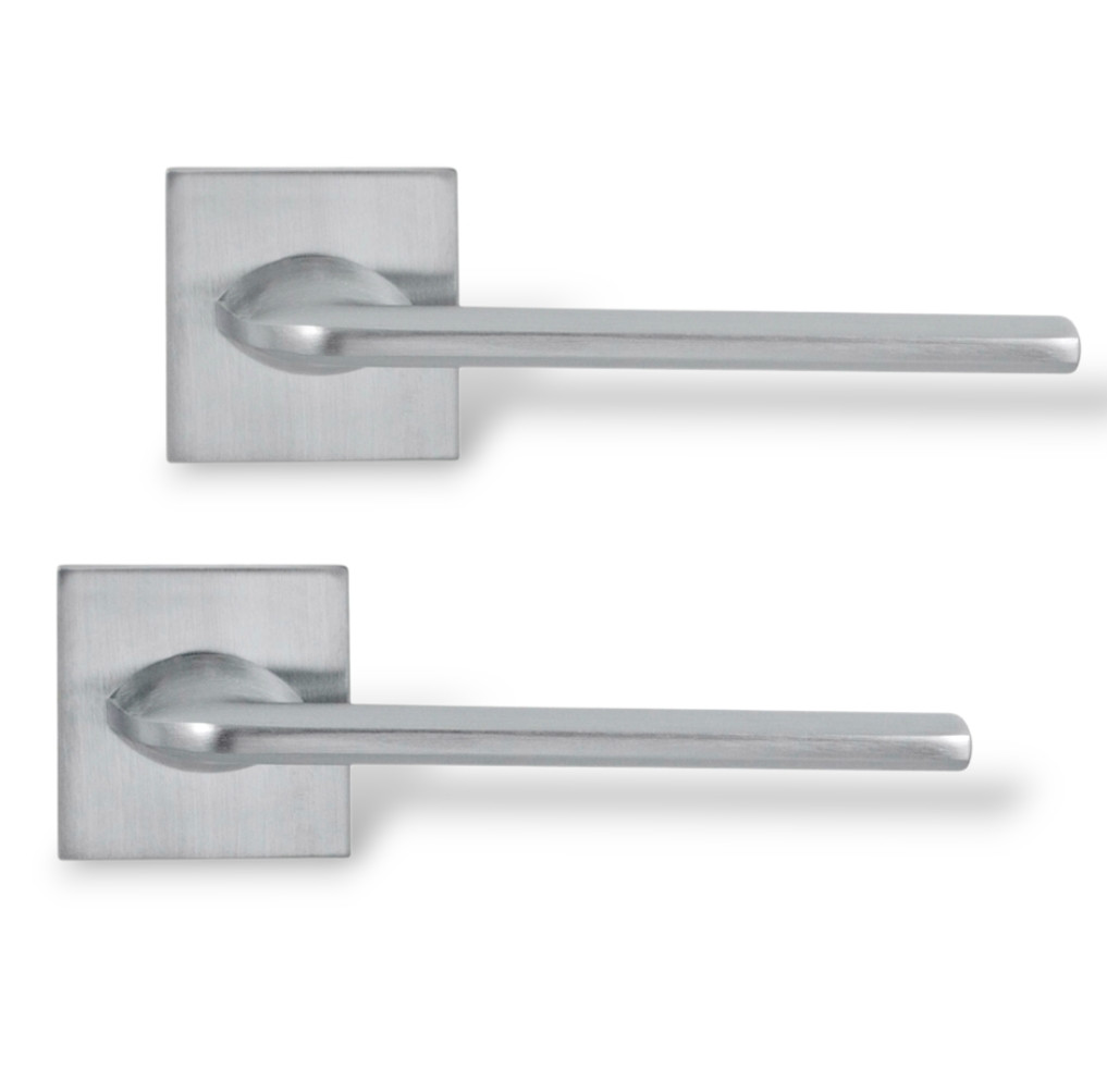 Ручки для дверей міжкімнатних Comit Lucy Q матовий хром брашований, фото 1