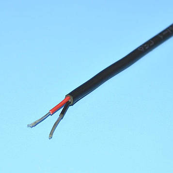 Кабель живлення в подвійній ізоляції 2х0,20мм.кв TinCCA чорний 7-2850