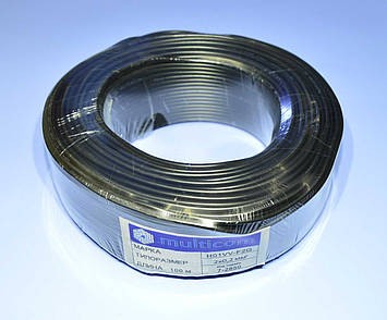 Кабель живлення в подвійній ізоляції 2х0,20мм.кв TinCCA чорний 7-2850 / бухта 100м