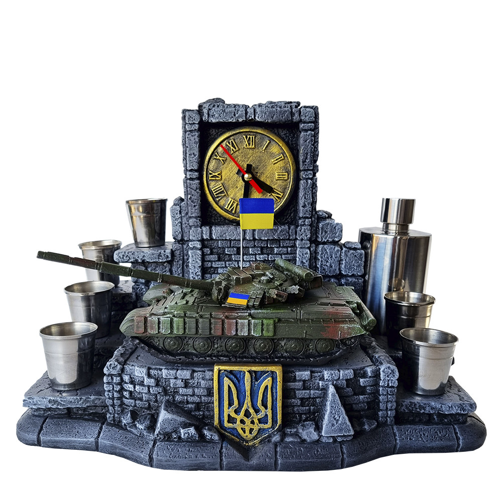 Штоф "Український танк Т-64 БВ" №3 декоративна підставка для алкоголю, тематичний Міні Бар