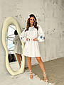 Платье-вышиванка льняное для свадьбы Платье с вышивкой для росписи в ЗАГСе Белое XS S M L 42-44 46-48