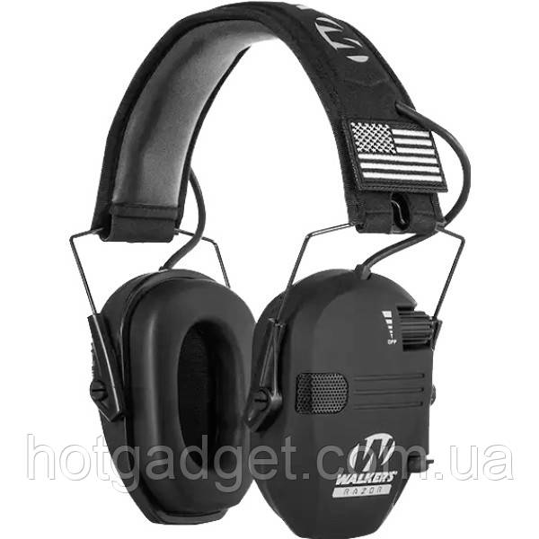Активні навушники для стрільби Walkers Razor захисні протишумові Чорний, фото 1