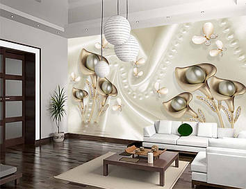 Фото Шпалери "Калли з перлами та метеликами" - Будь-який розмір! Читаємо опис!