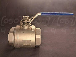 Кран кульовий нержавіючий AISI304 ДУ50 2" ВР-ВР (трубна пряма) двоскладовий муфтовий повнопрохідний