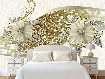 Фото Шпалери "Золоті квіти" - Будь-який розмір! Читаємо опис!