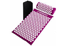 Масажний килимок з аплікатором Кузнєцова + подушка Easyfit фіолетовий