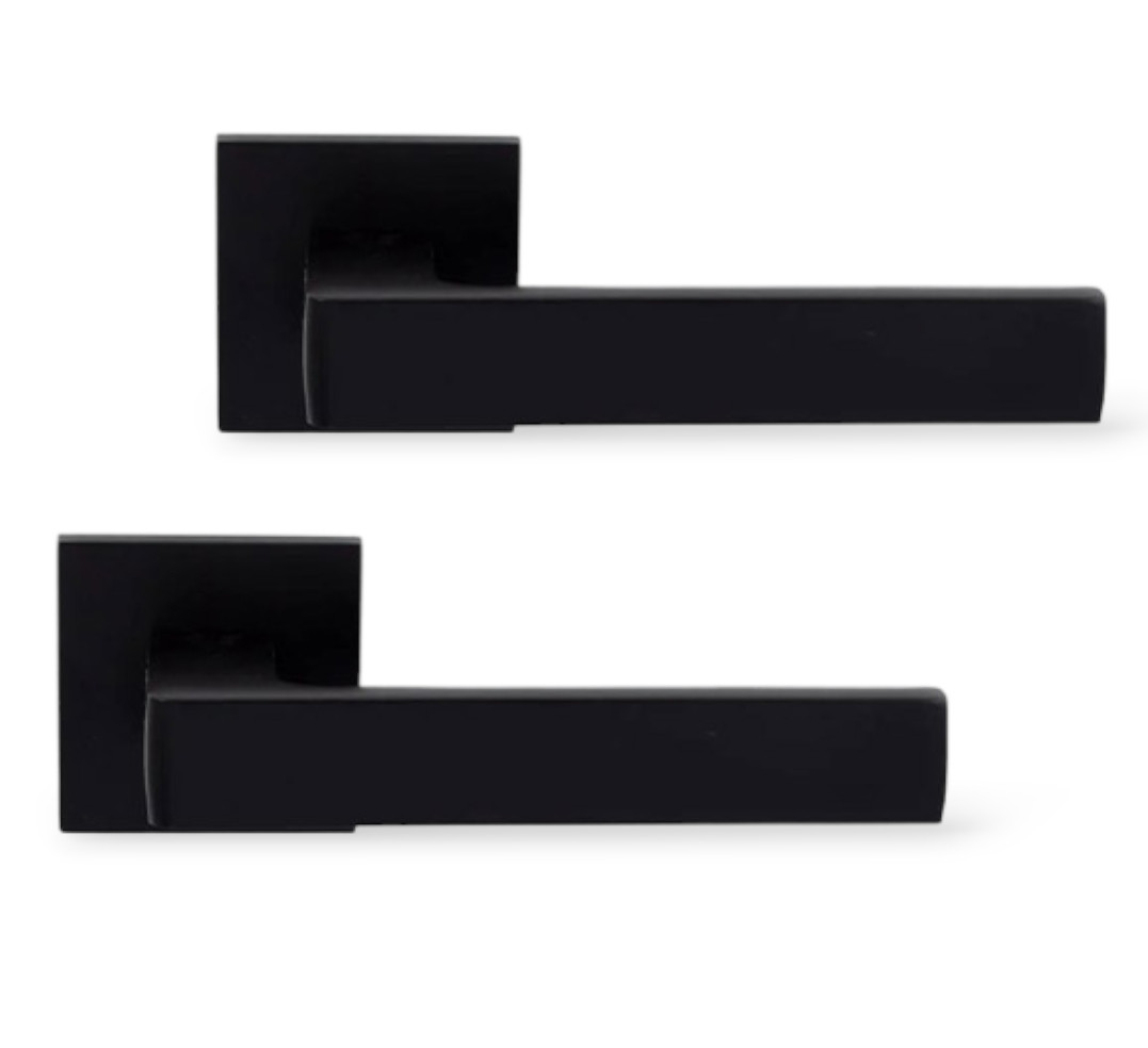 Ручки для дверей міжкімнатних Comit Kubic A чорний матовий, фото 1