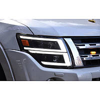 Передня альтернативна оптика (Full Led) з динамічними поворотниками для Mitsubishi Pajero Mk4 V80 2006-2010