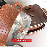 Набір квадратних каструль Benson (3.0 л; 5.1 л, 8,9 л)  з гранітним покриттям, фото 5