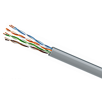 Витая пара U/UTP 4х2х24 AWG (4х2х0,51), cat.5e/305м, серый, внутренний, ЗЗЦМ (7091001)