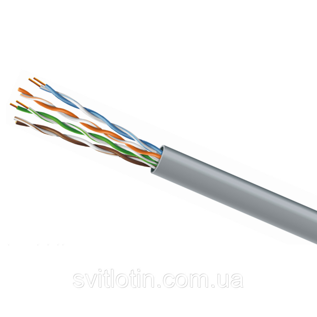 Витая пара U/UTP 4х2х24 AWG (4х2х0,51), cat.5e/305м, серый, внутренний, ЗЗЦМ (7091001) - фото 1 - id-p1882118886