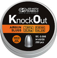 Кулі JSB KnockOut Slugs MKII 5.49мм, 1.645г, 200шт