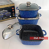 Набір квадратних каструль Benson плюс набір кухонного приладдя, фото 2