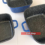 Набір квадратних каструль (казанів) Benson з гранітним антипригарним покриттям, фото 4