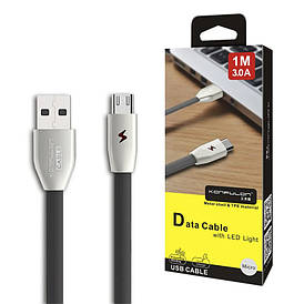 USB кабель KONFULON S53 MicroUSB (сірий)