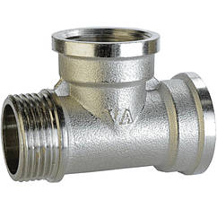 Трійник нікельований 3/4″ВР х 3/4″ВР х 3/4″ЗР штампований А0254А(нк) VA (000025778)