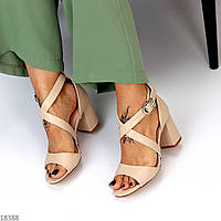 Яскраві жіночі босоніжки на підборах 8 см, бежеві нарядні туфлі жіночі 36 37 38