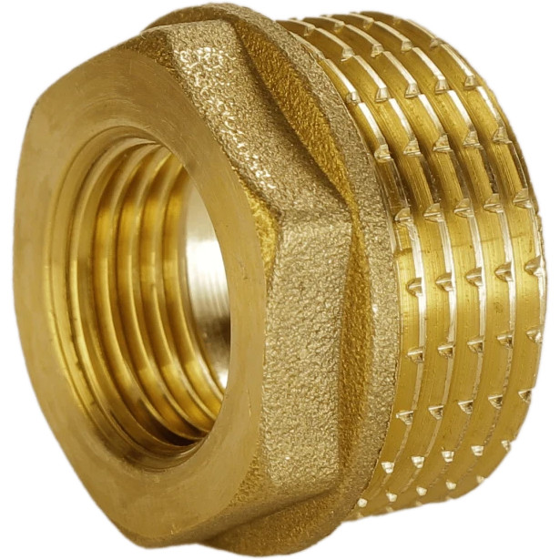 Футорка латунна 3/4″ЗР х 1/2″ВР штампована А0702А VA (000010500), фото 1