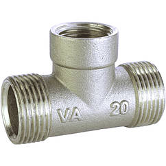 Трійник редукційний нікельований 3/4″ЗР х 1/2″ВР х 3/4″ЗР штампований A0224А(нк) VA (000025785)