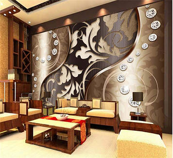 Фото Шпалери "Коричневий візерунок зі стразами" - Будь-який розмір! Читаємо опис!