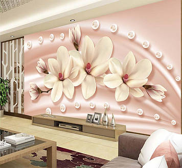 Фото Шпалери "3D Лілії та перли" - Будь-який розмір! Читаємо опис!