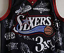 Чорна баскетбольна майка Айверсон No3 Філадельфія Allen Iverson Jersey Pheadelphia 76ers NBA 1997-1998, фото 6