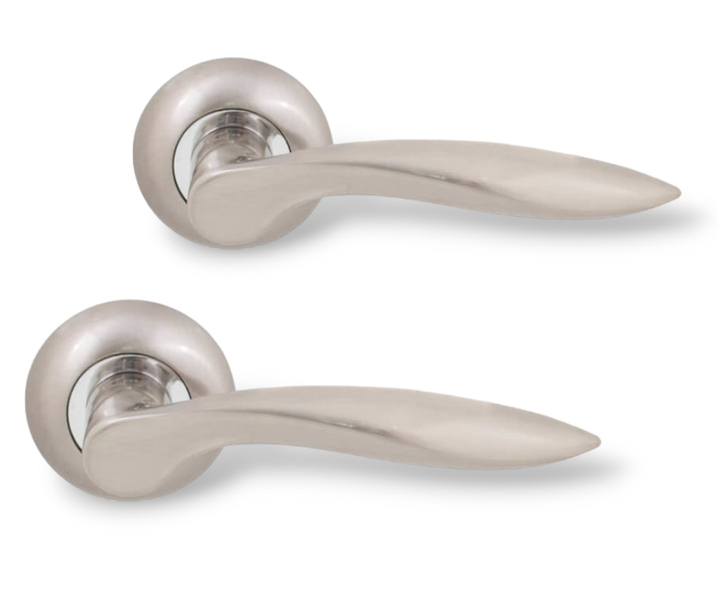 Ручки для дверей міжкімнатних Comit Antares R59 хром/матовий нікель, фото 1