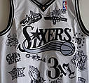 Біла баскетбольна майка Айверсон No3 Філадельфія Allen Iverson Jersey Pheadelphia 76ers NBA 1997-1998, фото 6