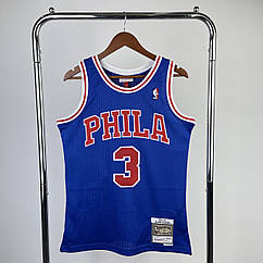 Синя баскетбольна майка Айверсон No3 Філадельфія Allen Iverson Jersey Pheadelphia 76ers NBA 1996-1996