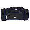 Дорожня сумка велика з розширенням KM YR 7080 (70+10 см) чорна з синім, фото 5