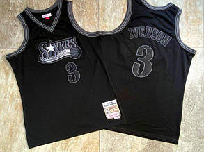 Чорна баскетбольна майка Айверсон No3 Філадельфія Allen Iverson Jersey Pheadelphia 76ers NBA 1997-1998