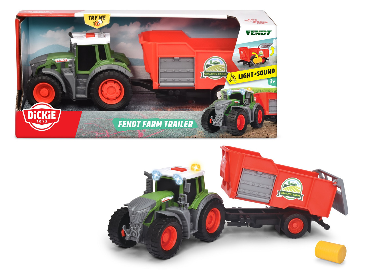 Трактор Dickie Toys Фендт з причепом зі звуковими та світловими ефектами 26см (3734001)