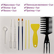 ЕБРУ - набір для малювання на воді - 12 пігментів, інструменти, лоток, загущувач, фото 6