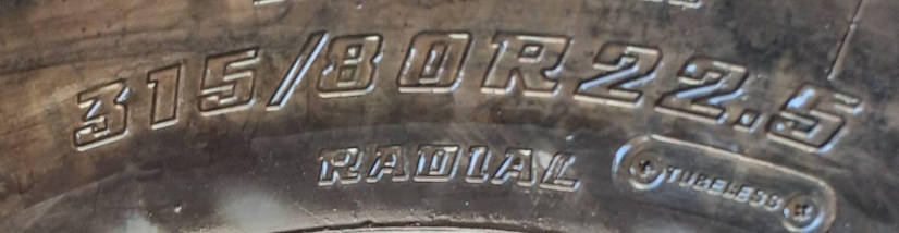 Шини вантажні бу розміром 315/80R22.5 BRIDGESTONE M 840, універсальні, фото 4