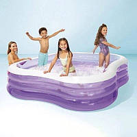 Дачний надувний басейн для дітей та дорослих Intex квадратний наливний сімейний басейн із надувним дном