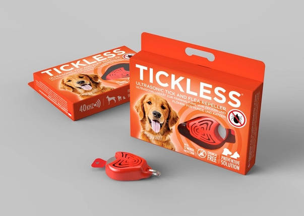 Відлякувач бліх та кліщів для собак Tickless Pet від собачих кліщів помаранчевий BIC, фото 2