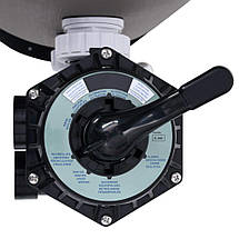 Піщаний фільтр для басейну з боковим кріпленням 6-ходовий клапан сірий BIC, фото 5