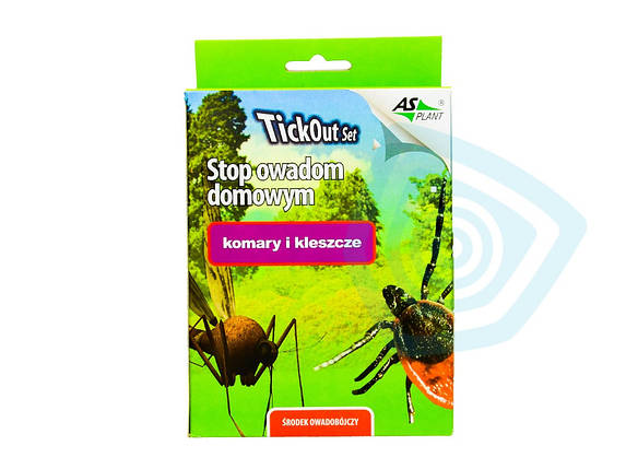 Спрей від кліщів та комарів Aspermet і закріплювач Tickout Set для саду 2х250мл BIC, фото 3