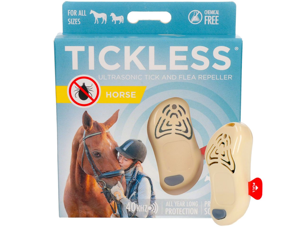 Ультразвуковий відлякувач кліщів і бліх для коней Tickless Бежевий BIC