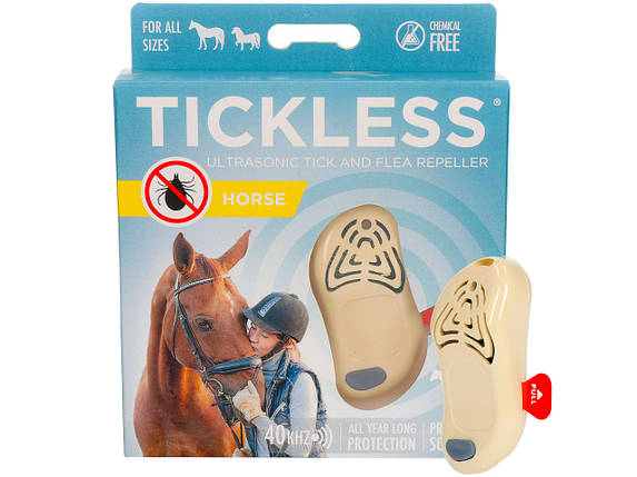 Ультразвуковий відлякувач кліщів і бліх для коней Tickless Бежевий BIC, фото 1