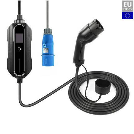 Зарядка для електромобіля ANDAIIC 32A 7.4KW Type 2 Mode 2 з РК-екраном кабель 5 м зарядне для Тесла BIC, фото 1