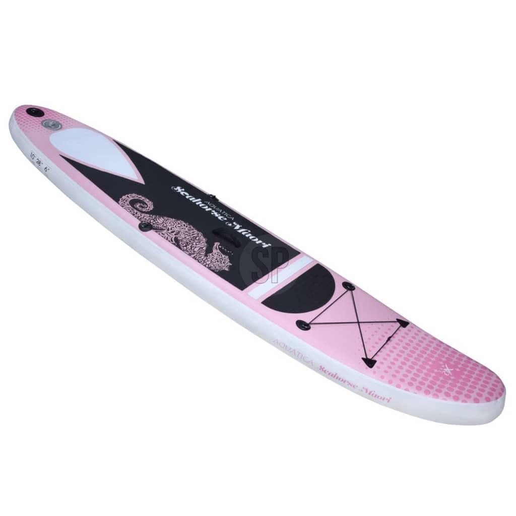 Надувна дошка Board Aquqtica Seahorse SUP серфінгу XQ Max з рюкзаком та веслом 305 х 71 х 15 см Рожево-чорний BIC