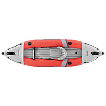 Одномісний надувний каяк Intex Excursion Pro K1 з алюмінієвим веслом 305x91x46 см Червоний BIC, фото 4