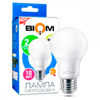 Лампочка светодиодная 10вт E27 шар Biom теплая