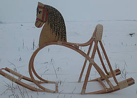 Дитяча гойдалка з дерева поні