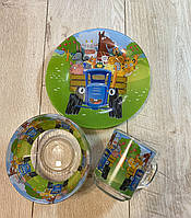 Дитячий набір посуду «Синій трактор"